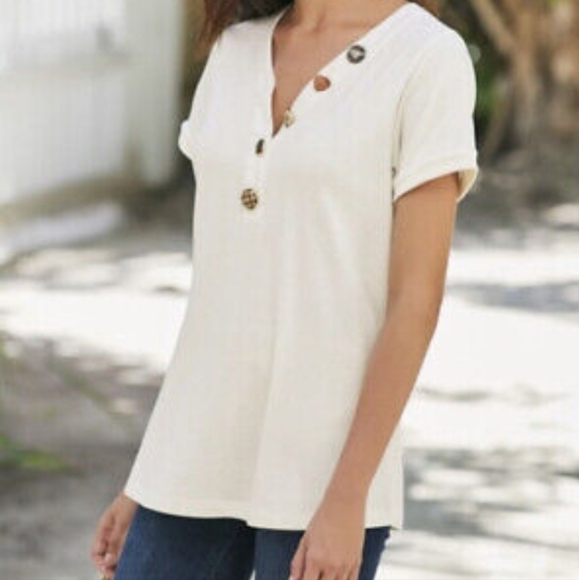 💚HP💚Soft Surroundings Bevvie Button Top Coral Cotton/Modal Blend - Picture 3 of 10